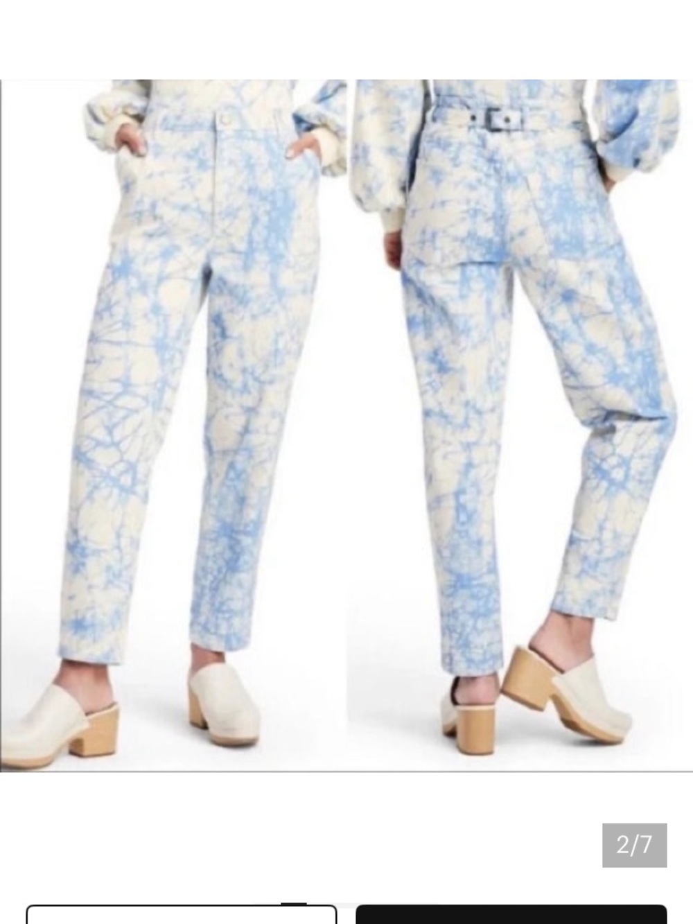 Rachel Comey X Target Blue and Cream Tie-Dye Pants